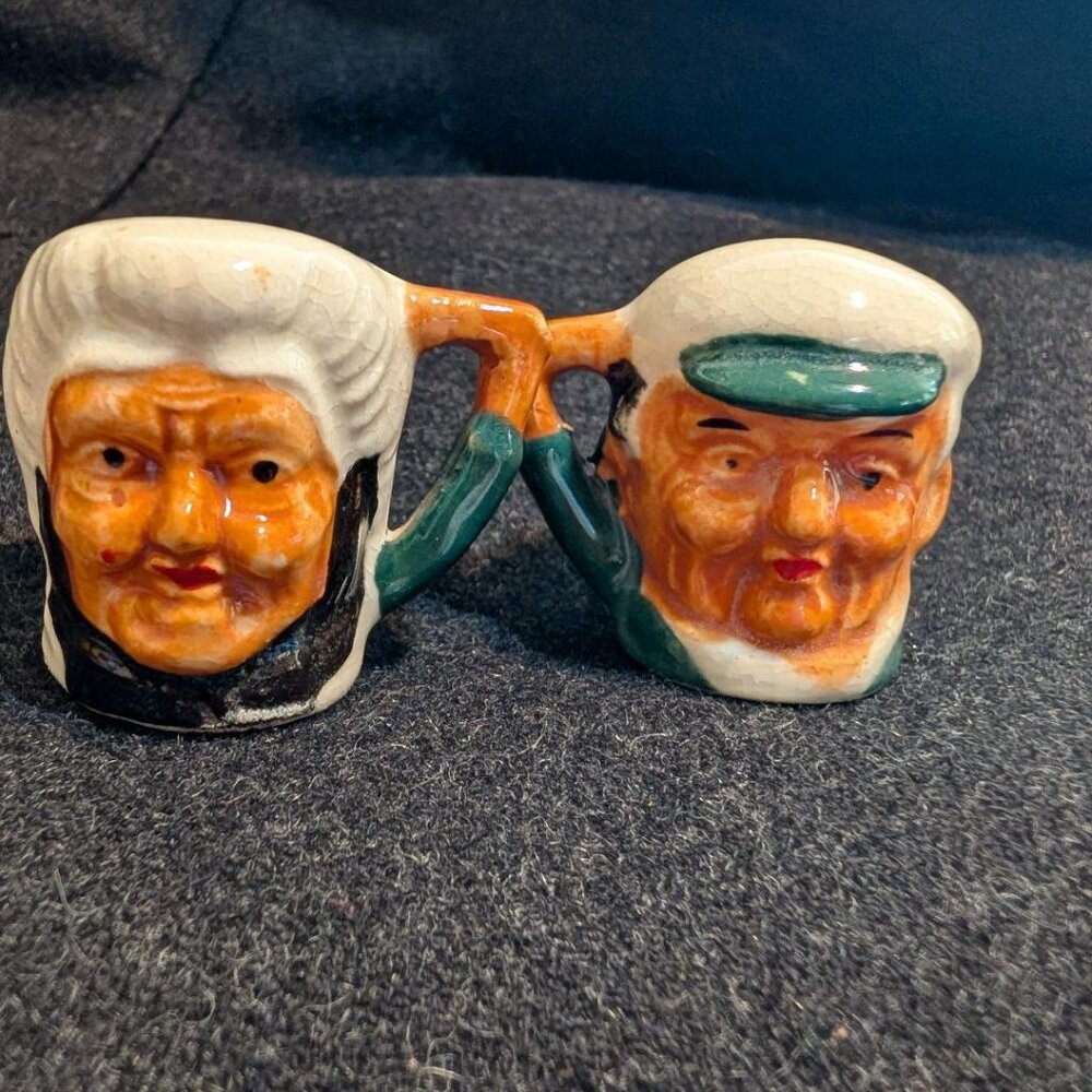 Miniature ceramic Toby Jug salt and pepper shakers